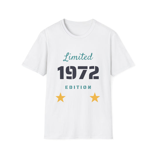 Vintage Limited Edition T-Shirt for 1972 Birthdays, Softstyle Tee, Unique Gift for Retro Lovers, Casual Wear, Birthday Celebration