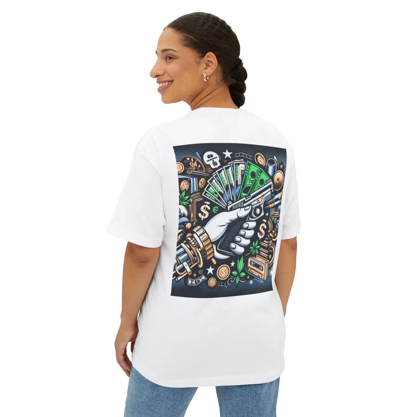 Oversized Tee - Amiri Style Design - Cash Junky